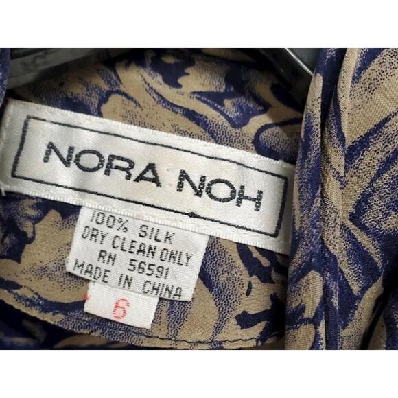 Vintage Nora Noh 100% Silk Floral Blouse Size 6 Rare Designer Heritage - Picture 2 of 3